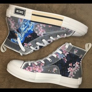 Dior B23 High Canvas Sorayama Dinosaur Navy